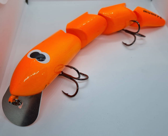 Snake Mudeye Lures - Fluro Orange